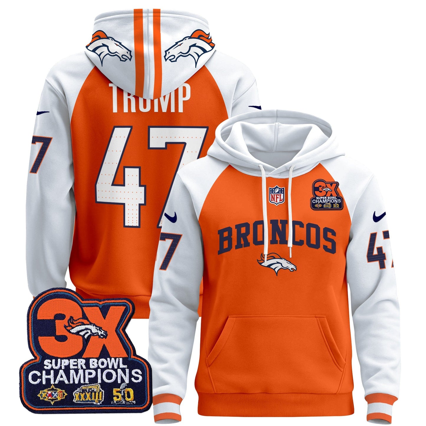 Denver Broncos 2024 Pullover Hoodie V2 - All Stitched