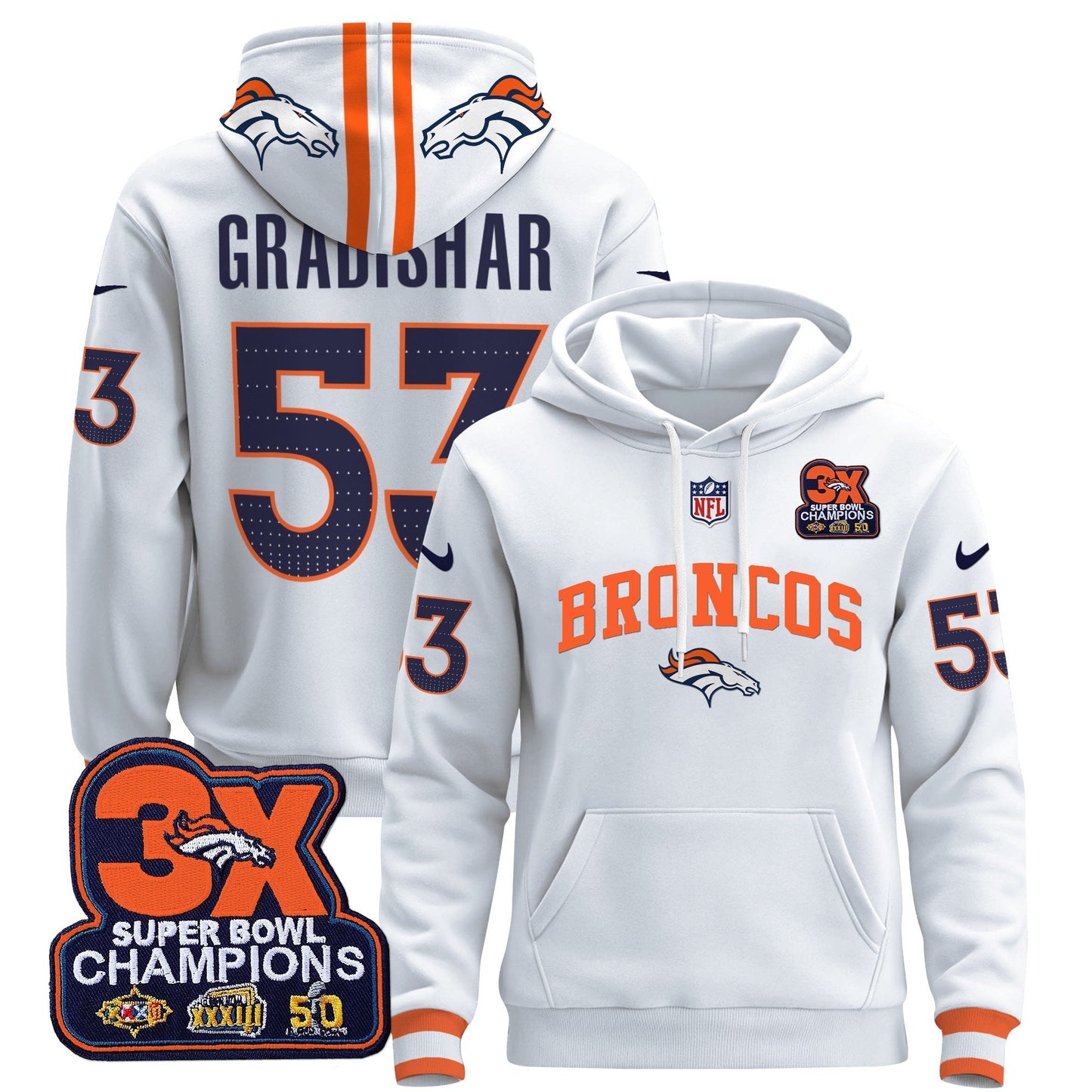 Denver Broncos 2024 Pullover Hoodie V2 - All Stitched