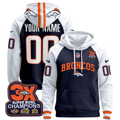 Denver Broncos 2024 Custom Pullover Hoodie V2 - All Stitched