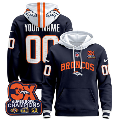 Denver Broncos 2024 Custom Pullover Hoodie V2 - All Stitched