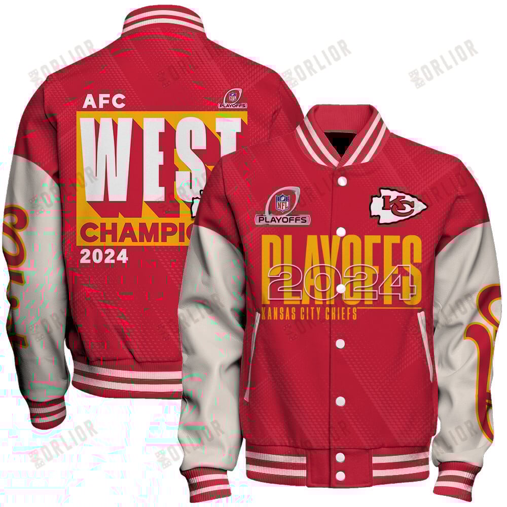 Kansas City Chiefs AFC WEST Champions 2024 Unisex Varsity Jacket