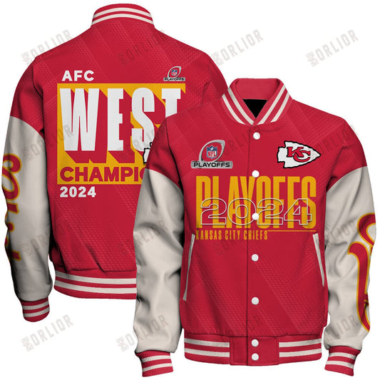 Kansas City Chiefs AFC WEST Champions 2024 Unisex Varsity Jacket