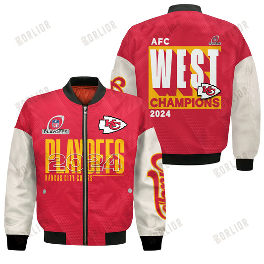 Kansas City Chiefs AFC WEST Champions 2024 Bomber Jacket