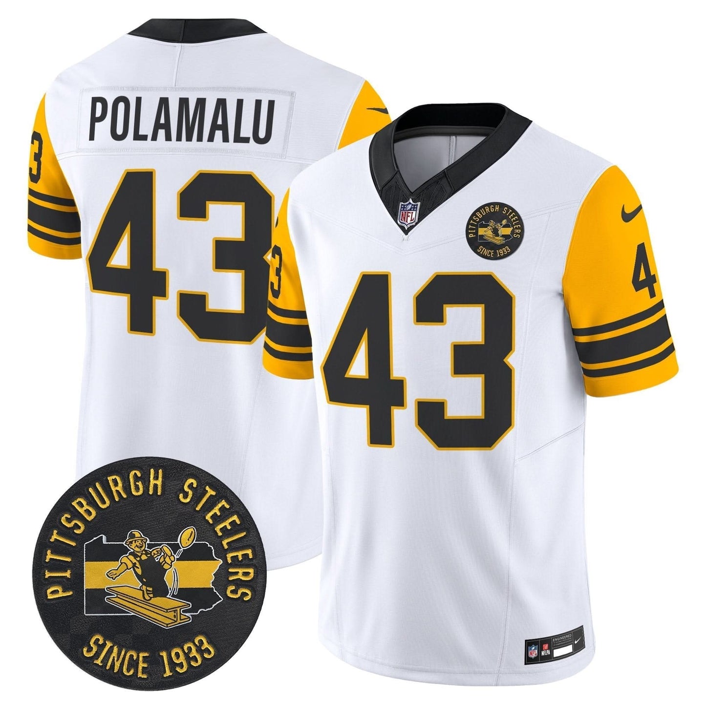 Pittsburgh Steelers Throwback 1962 Vapor Limited Jersey - Est. 1933 Patch - All Stitched