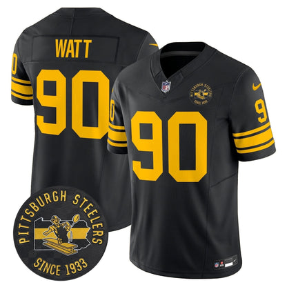 Pittsburgh Steelers Throwback 1962 Vapor Limited Jersey - Est. 1933 Patch - All Stitched