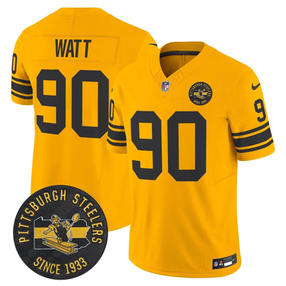 Pittsburgh Steelers Throwback 1962 Vapor Limited Jersey - Est. 1933 Patch - All Stitched