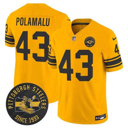 Pittsburgh Steelers Throwback 1962 Vapor Limited Jersey - Est. 1933 Patch - All Stitched