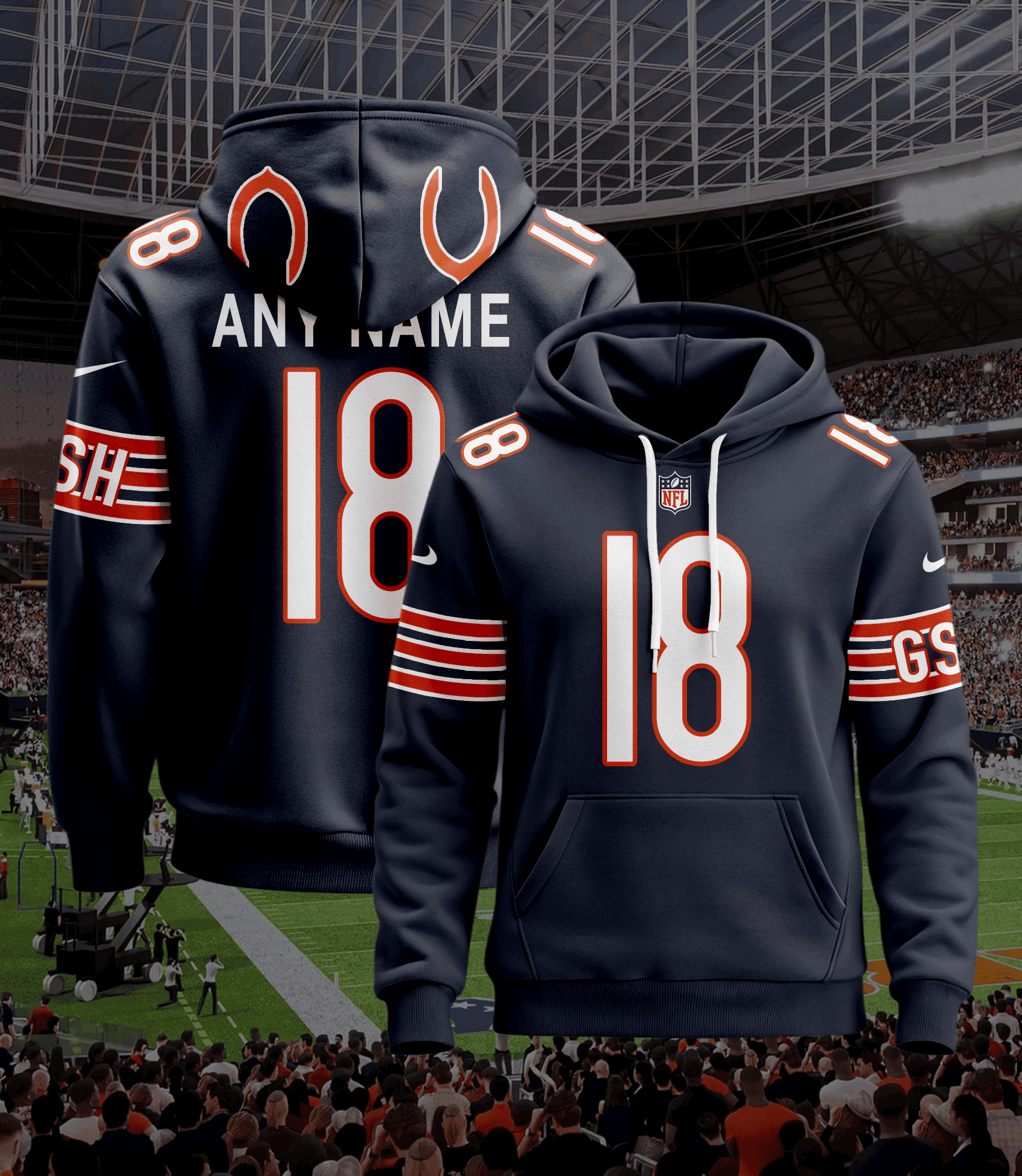 Chicago Bears Pullover Custom Hoodie