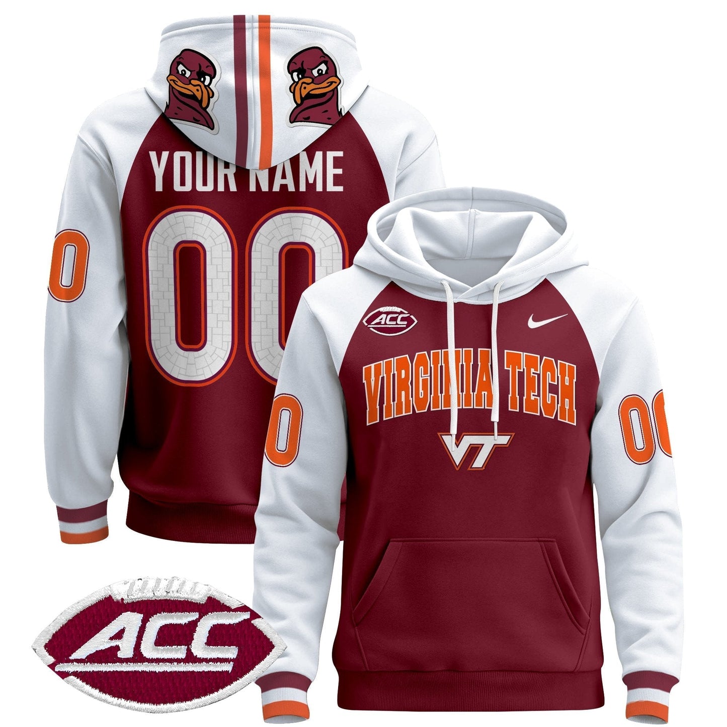 Virginia Tech Hokies 2024 Custom Pullover Hoodie V3
