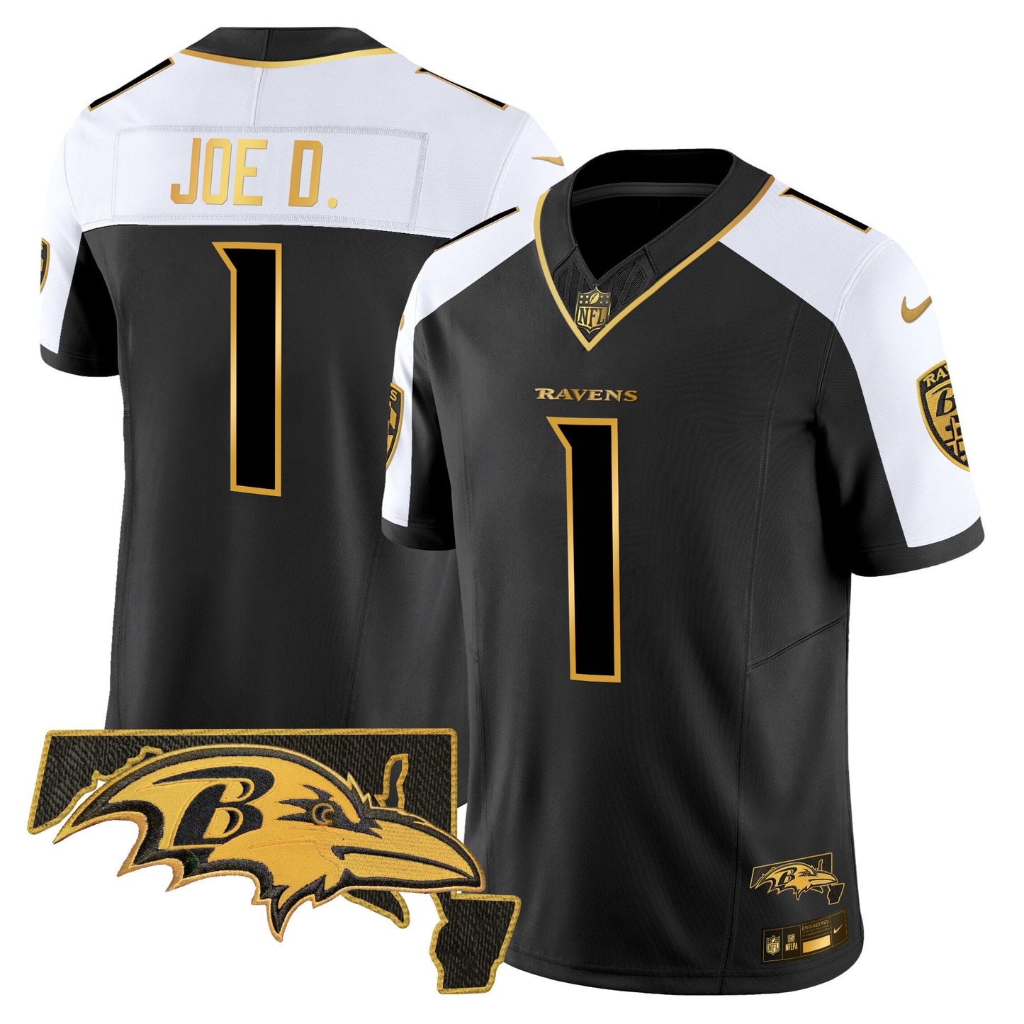 Ravens 2024 Gold Vapor Limited Jersey - All Stitched