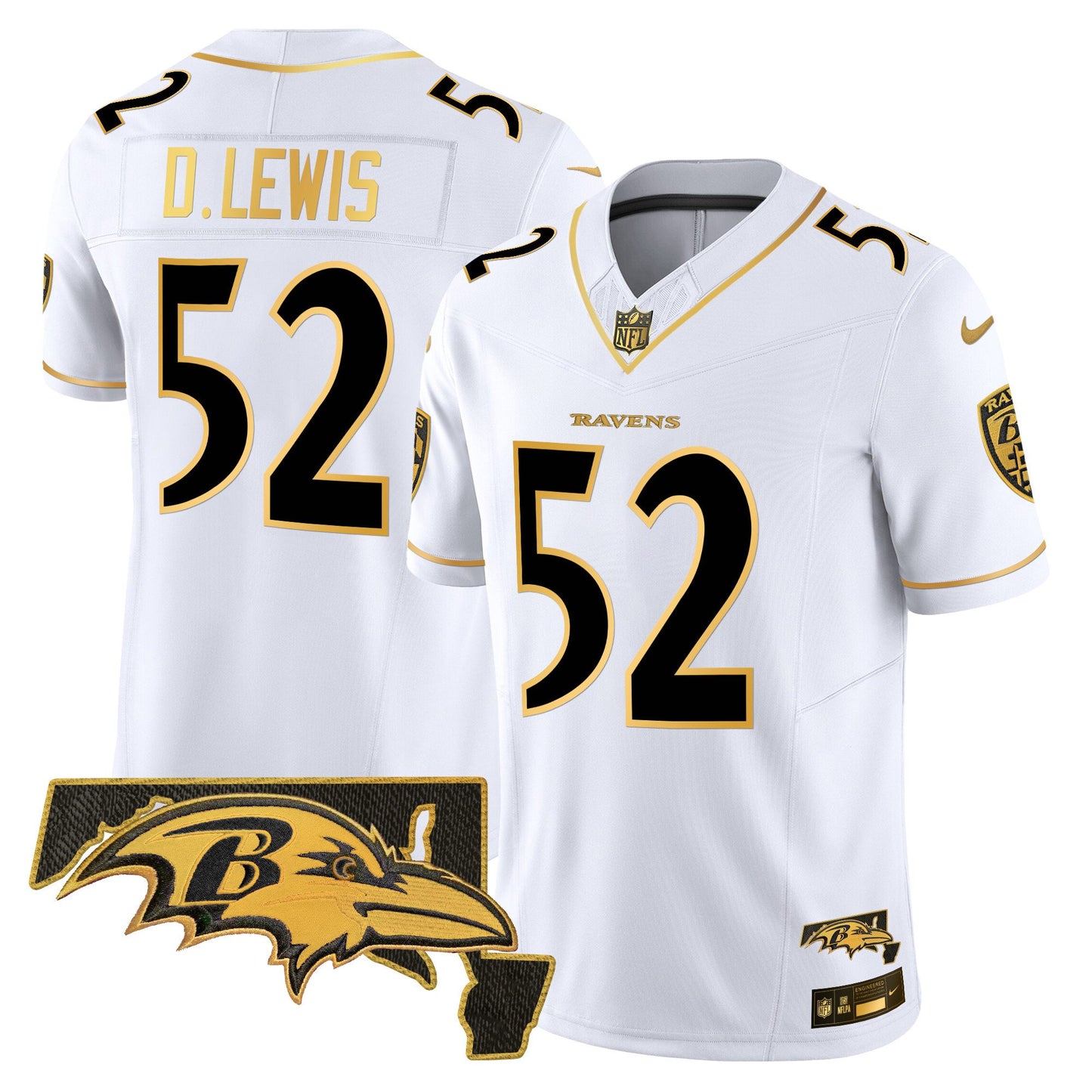 Ravens 2024 Gold Vapor Limited Jersey - All Stitched