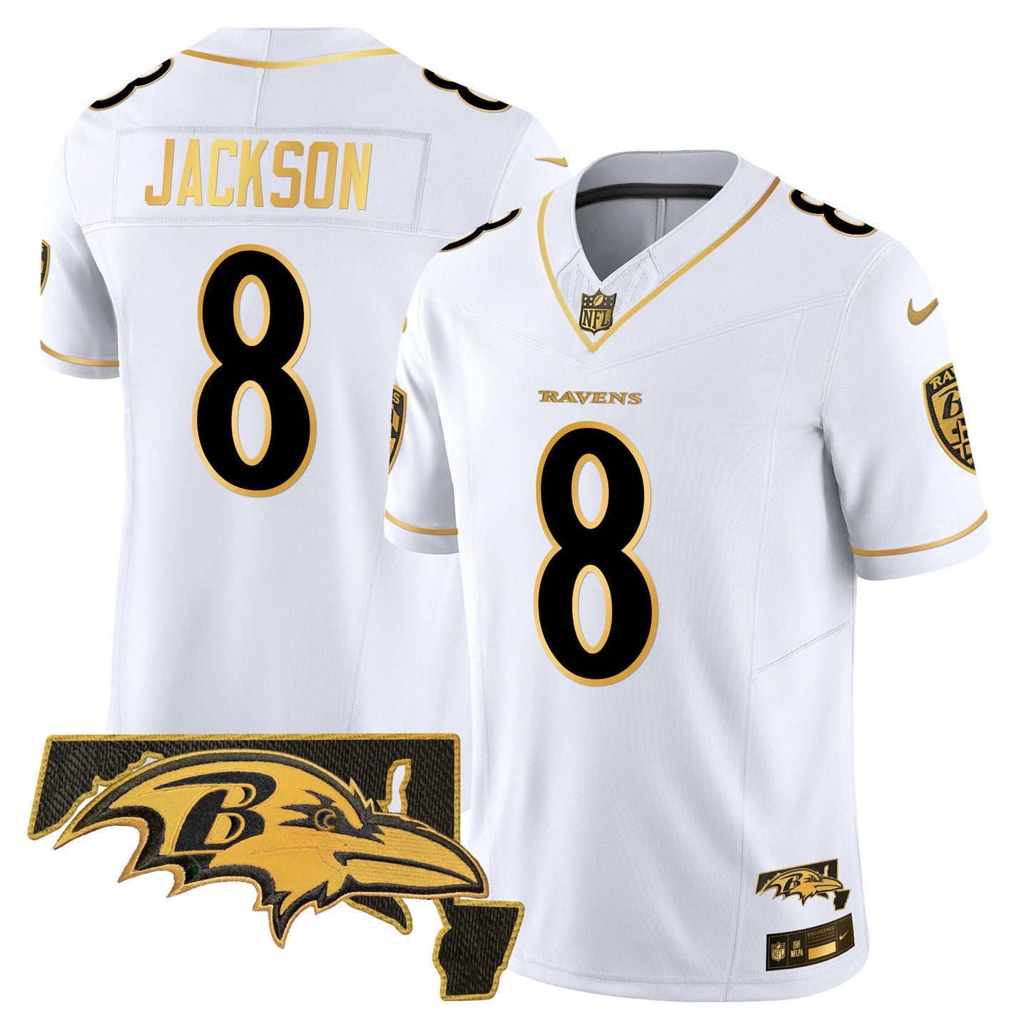 Ravens 2024 Gold Vapor Limited Jersey - All Stitched