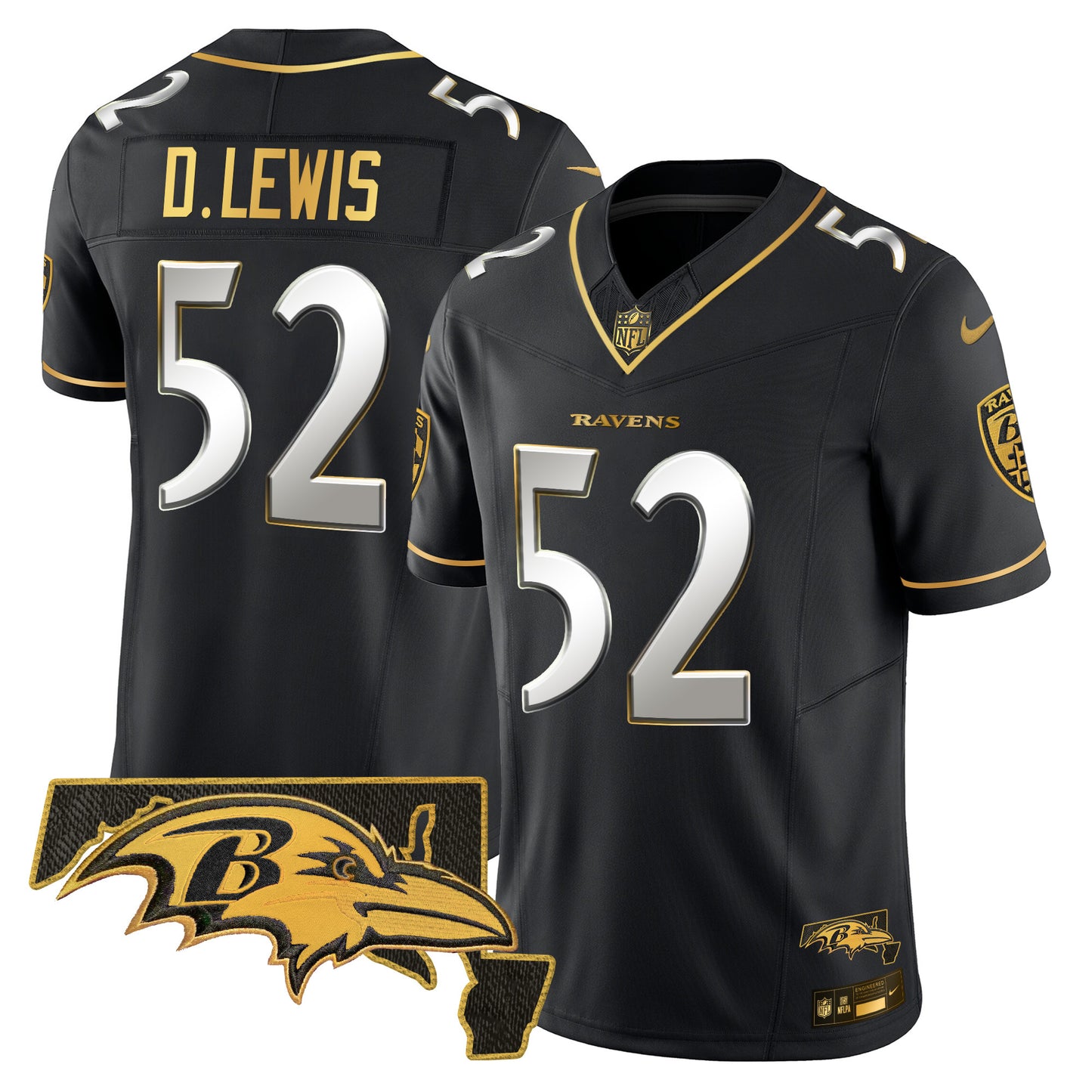 Ravens 2024 Gold Vapor Limited Jersey - All Stitched