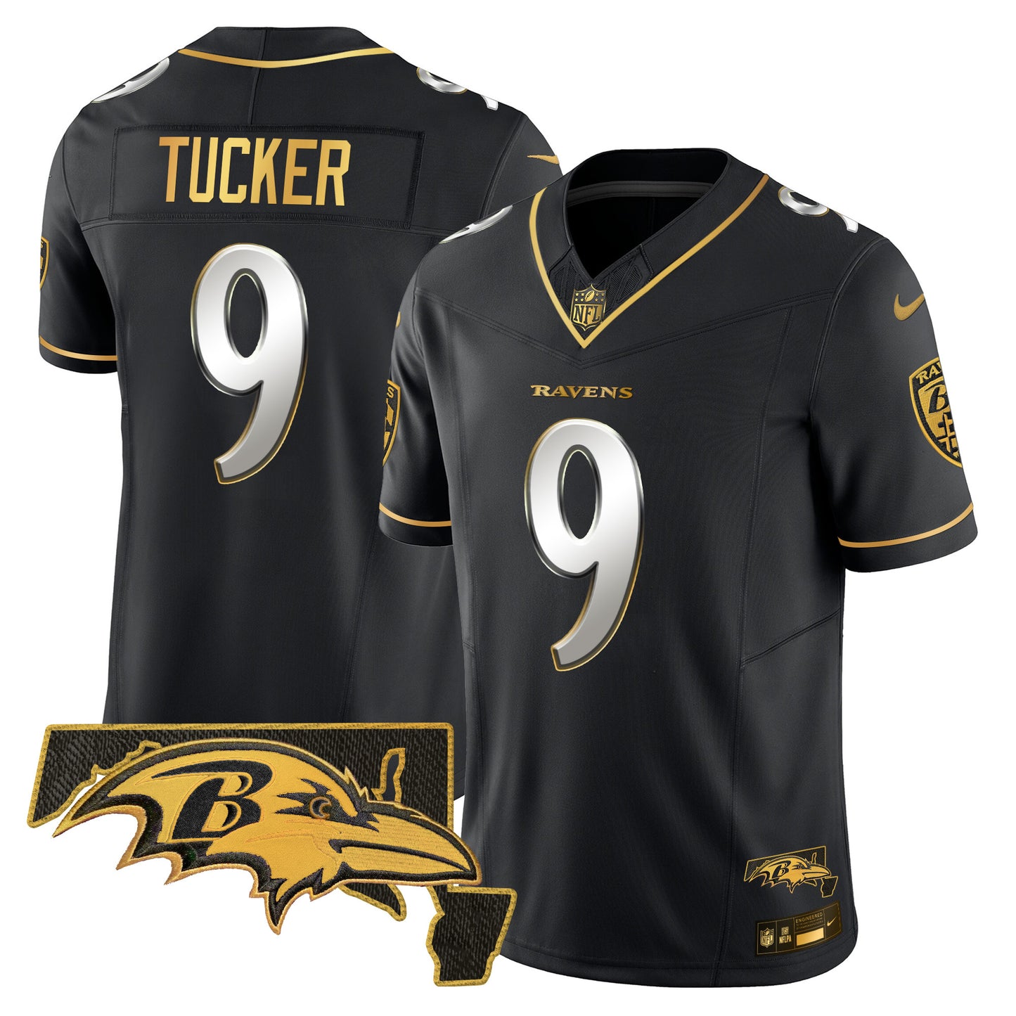 Ravens 2024 Gold Vapor Limited Jersey - All Stitched