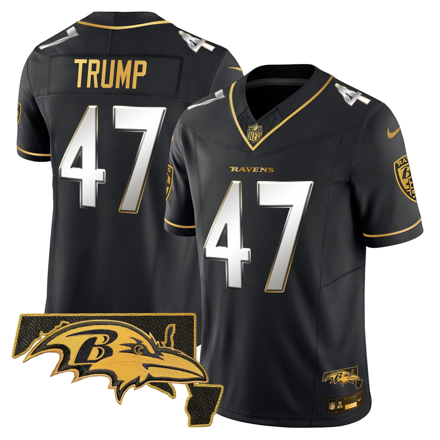 Ravens 2024 Gold Vapor Limited Jersey - All Stitched