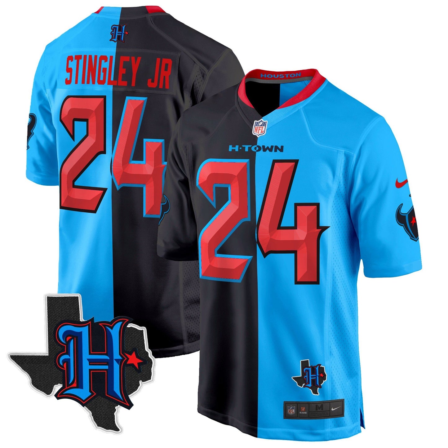 Houston Texans 2024 Texas Patch Game Jersey - All Stitched