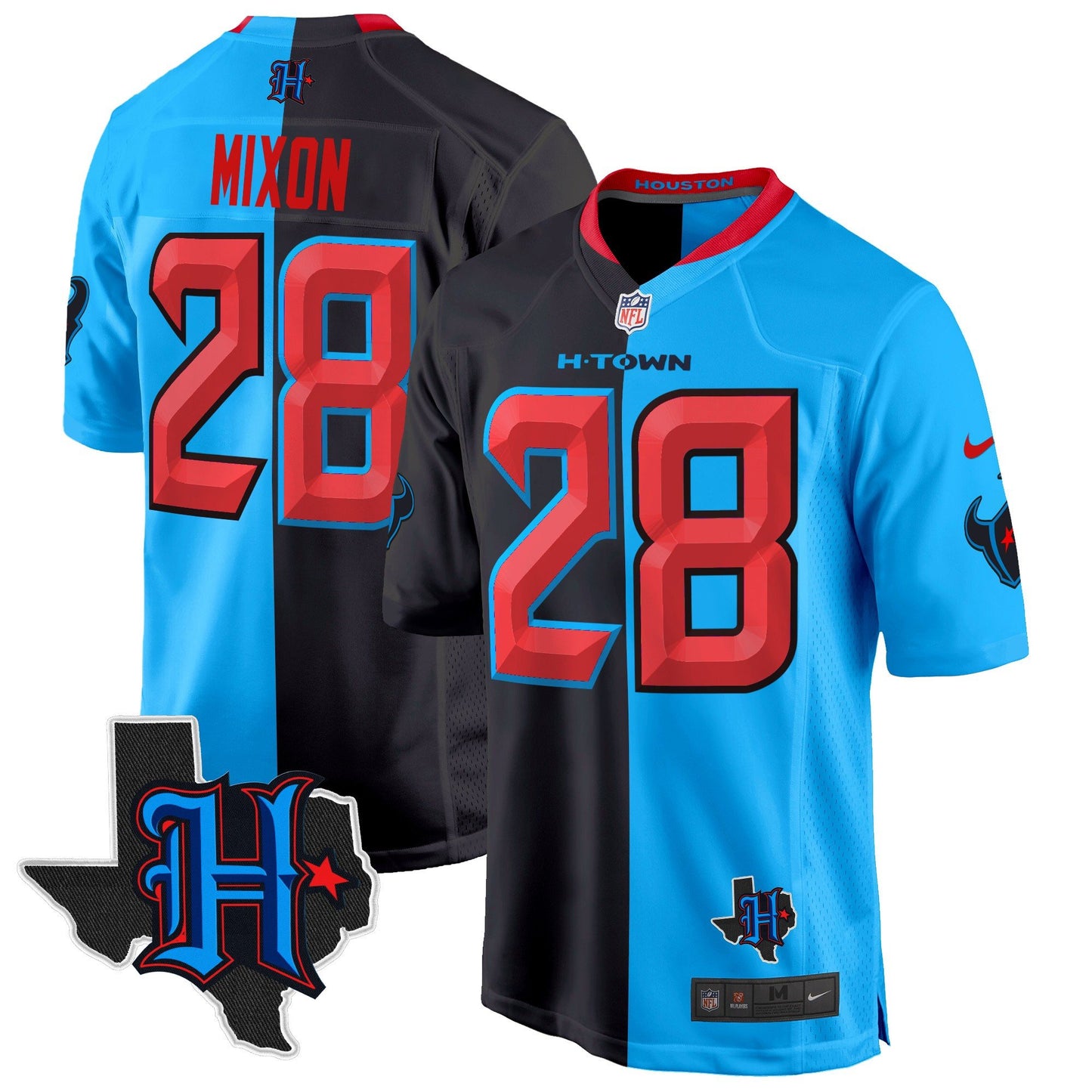 Houston Texans 2024 Texas Patch Game Jersey - All Stitched