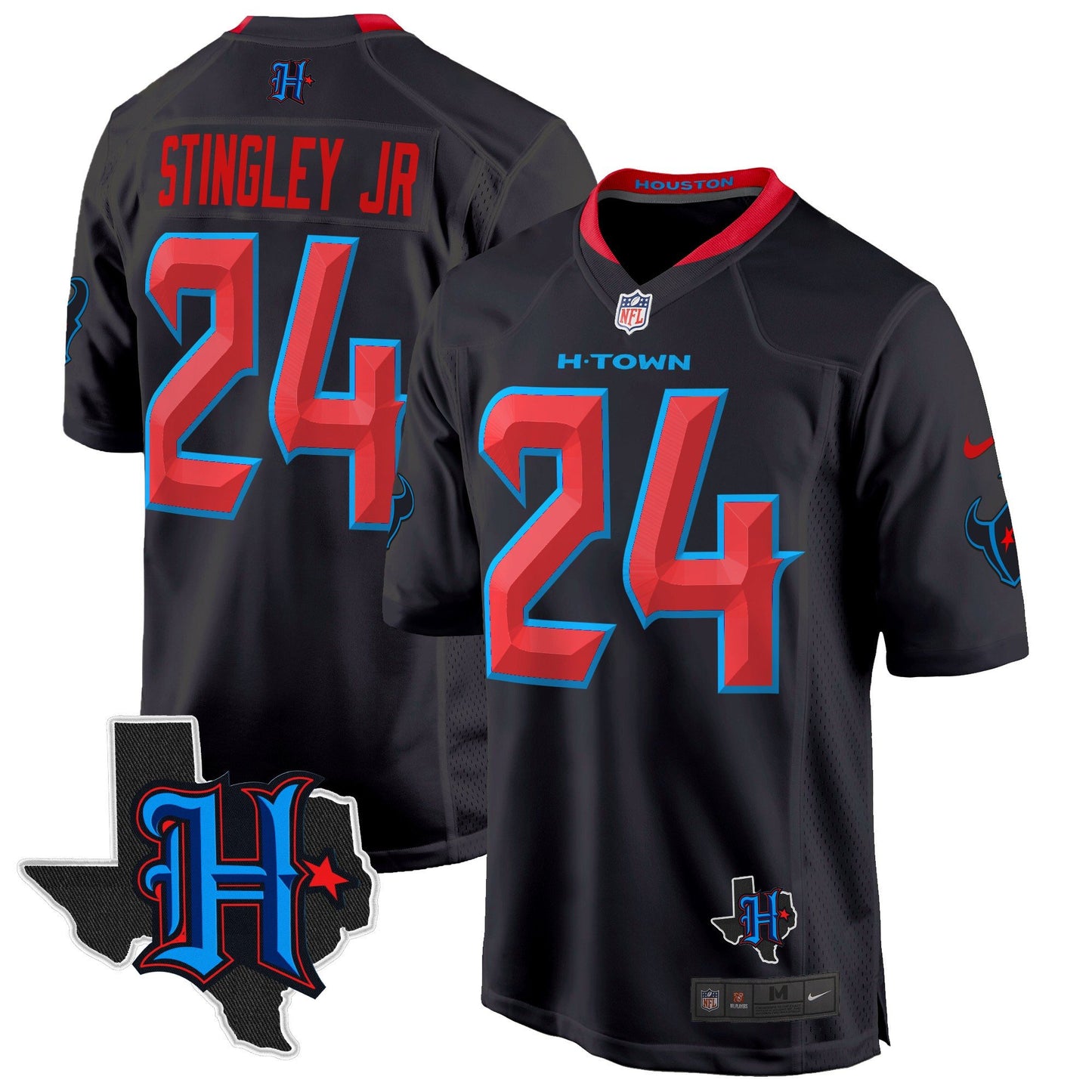 Houston Texans 2024 Texas Patch Game Jersey - All Stitched