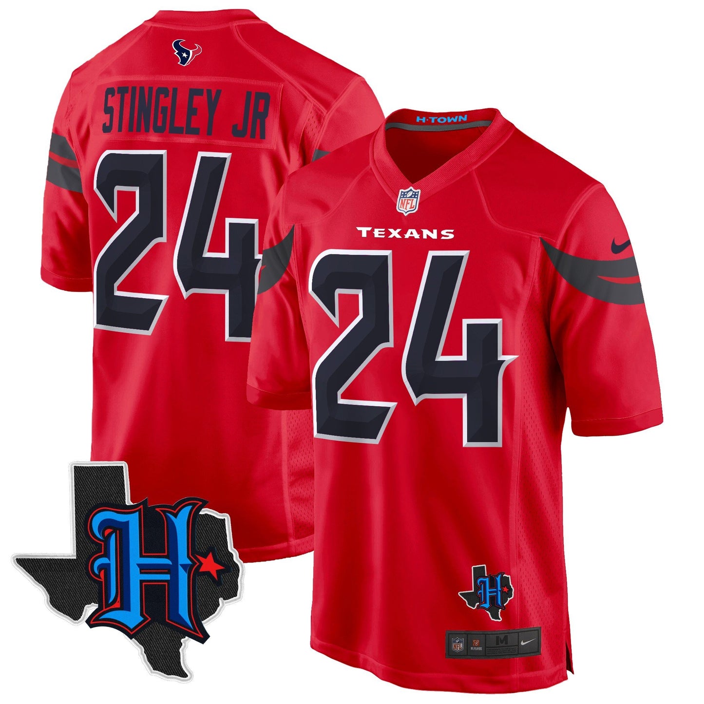 Houston Texans 2024 Texas Patch Game Jersey - All Stitched