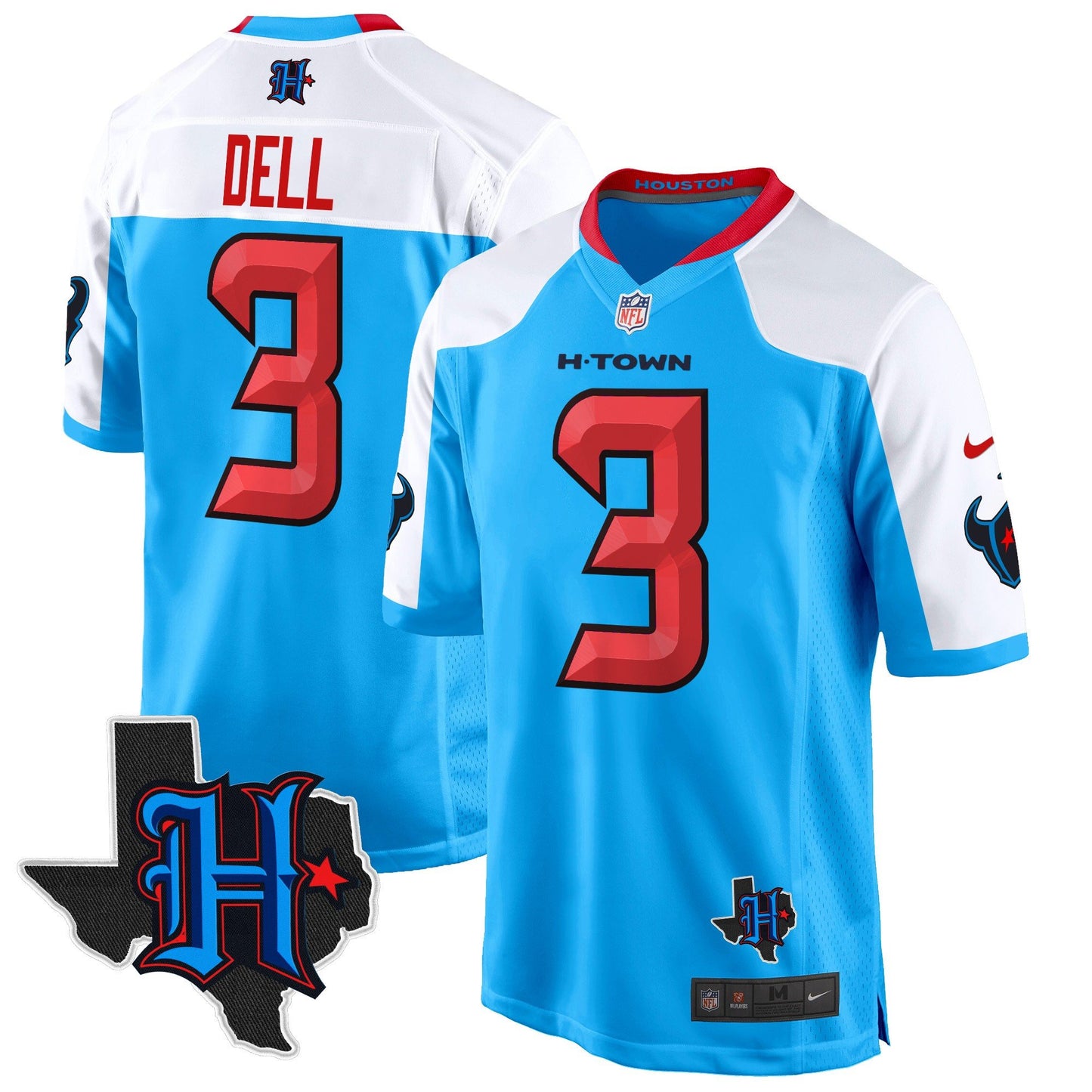 Houston Texans 2024 Texas Patch Game Jersey - All Stitched