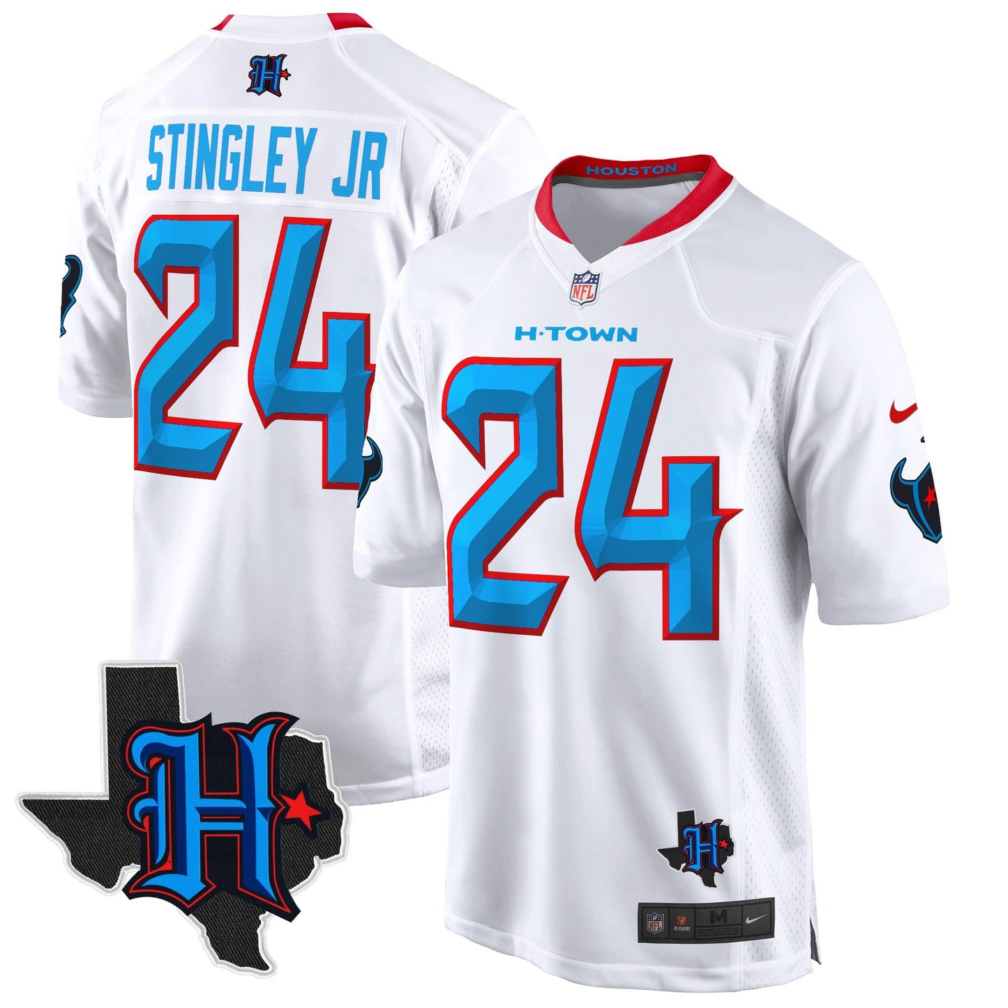 Houston Texans 2024 Texas Patch Game Jersey - All Stitched