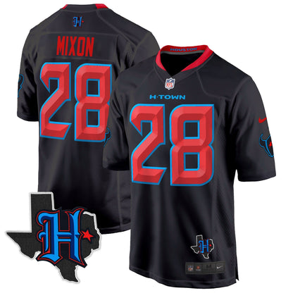 Houston Texans 2024 Texas Patch Game Jersey - All Stitched