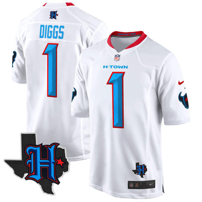 Houston Texans 2024 Texas Patch Game Jersey - All Stitched