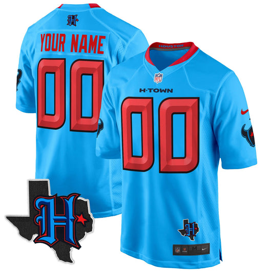 Houston Texans 2024 Texas Patch Game Custom Jersey - All Stitched