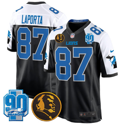 Detroit Lions 2024 90th & John Madden Patch Game Jersey - All Stitched