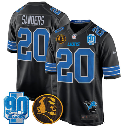 Detroit Lions 2024 90th & John Madden Patch Game Jersey - All Stitched