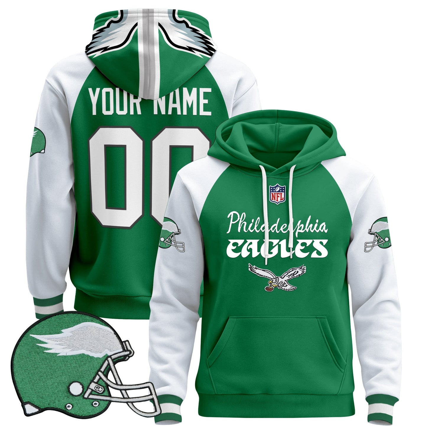 Philadelphia Eagles 2024 Custom Pullover Hoodie V5 - All Stitched