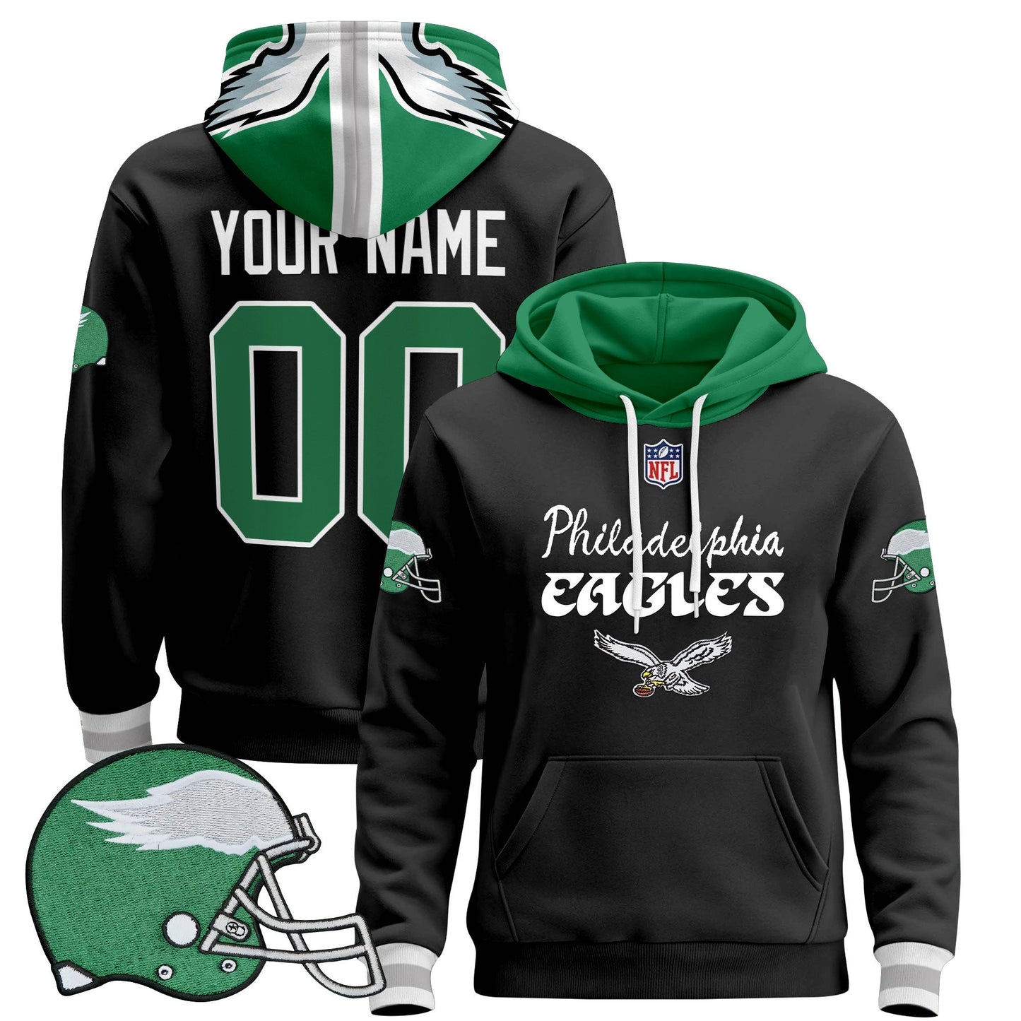 Philadelphia Eagles 2024 Custom Pullover Hoodie V5 - All Stitched