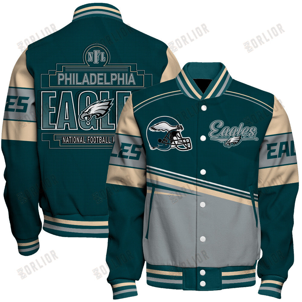 Philadelphia Eagles Football Team 2024- 25 Dare To Be Different Unisex Varsity Jacket