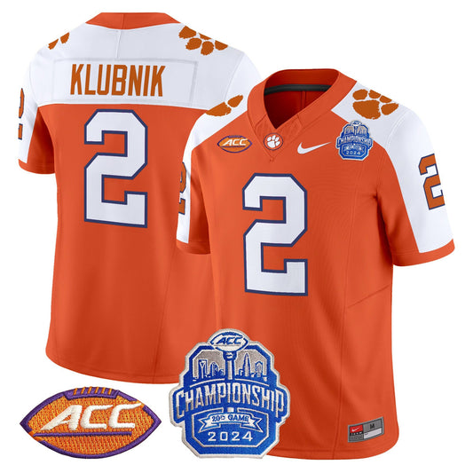 Clemson Tigers 2024 ACC Championship Patch Vapor Limited Jersey - All Stitched