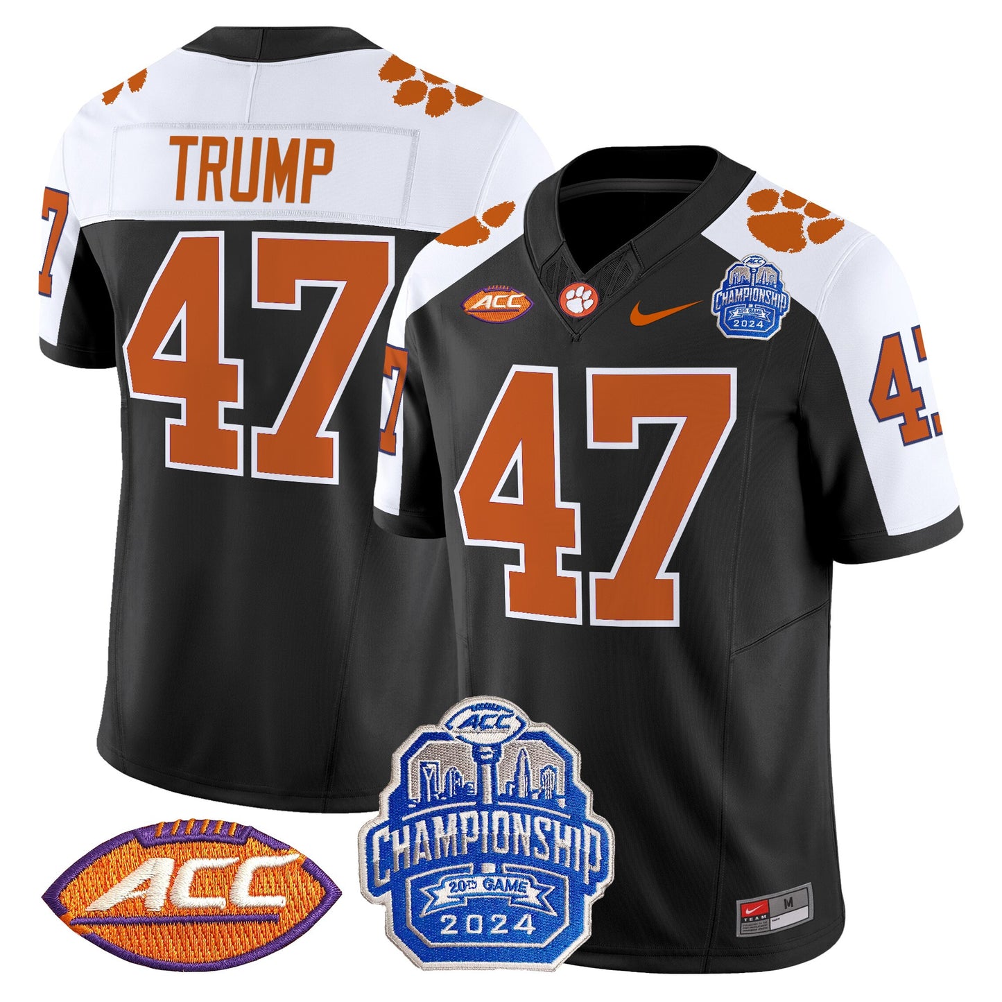 Clemson Tigers 2024 ACC Championship Patch Vapor Limited Jersey - All Stitched