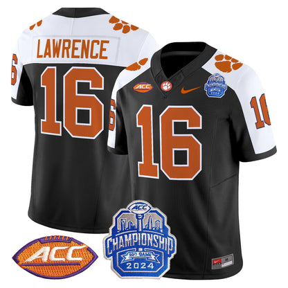 Clemson Tigers 2024 ACC Championship Patch Vapor Limited Jersey - All Stitched