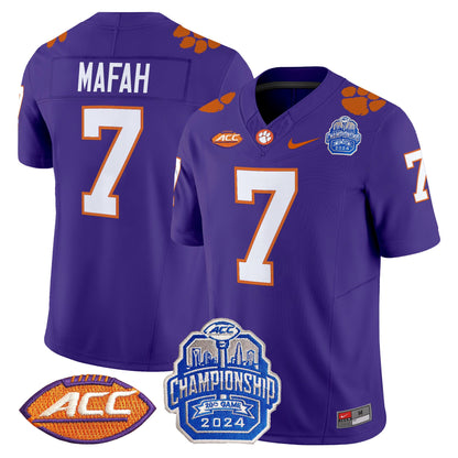 Clemson Tigers 2024 ACC Championship Patch Vapor Limited Jersey - All Stitched