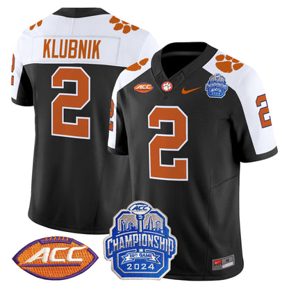 Clemson Tigers 2024 ACC Championship Patch Vapor Limited Jersey - All Stitched