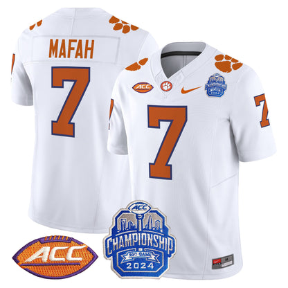 Clemson Tigers 2024 ACC Championship Patch Vapor Limited Jersey - All Stitched