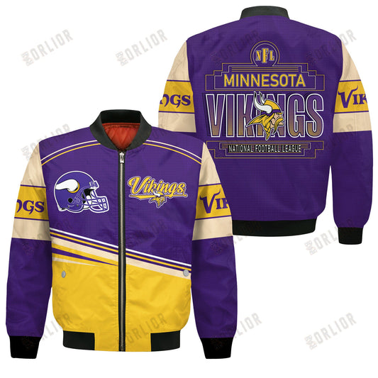 Minnesota Vikings Football Team 2024- 25 Dare To Be Different Bomber Jacket