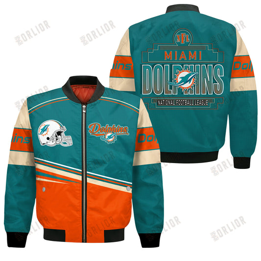 Miami Dolphins Football Team 2024- 25 Dare To Be Different Bomber Jacket