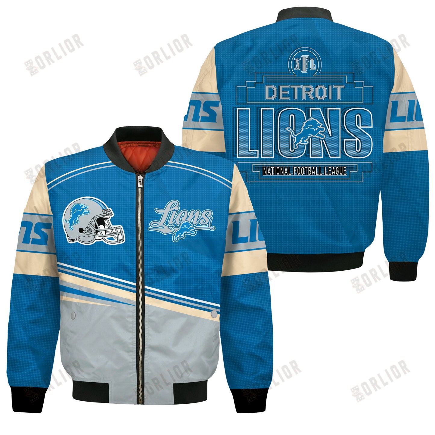 Detroit Lions Football Team 2024- 25 Dare To Be Different Bomber Jacket