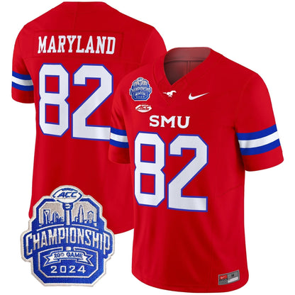 SMU Mustangs 2024 ACC Championship Patch Vapor Limited Jersey - All Stitched