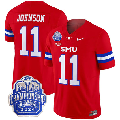 SMU Mustangs 2024 ACC Championship Patch Vapor Limited Jersey - All Stitched