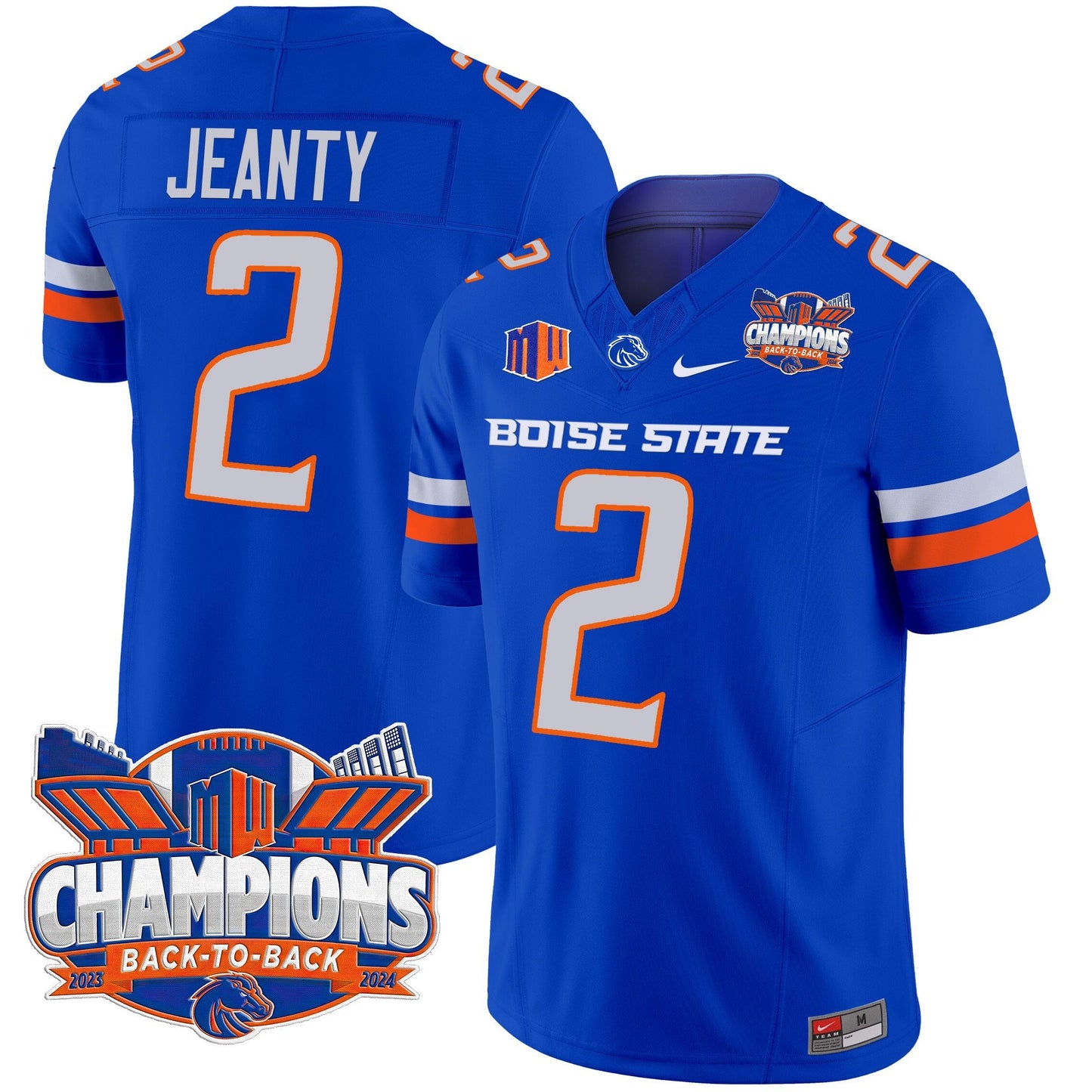 Boise State Broncos 2024 Back To Back Champions Vapor Limited Jersey - All Stitched