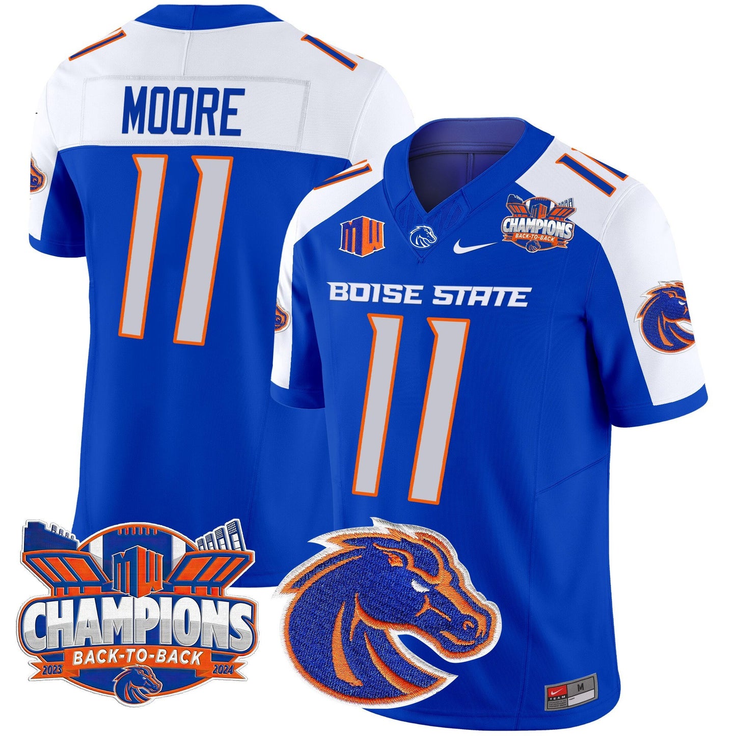 Boise State Broncos 2024 Back To Back Champions Vapor Limited Jersey - All Stitched