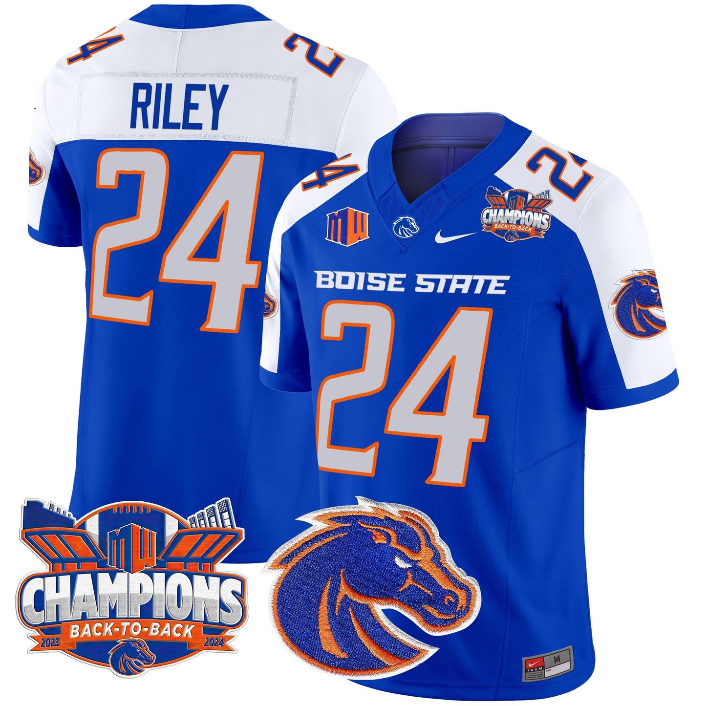 Boise State Broncos 2024 Back To Back Champions Vapor Limited Jersey - All Stitched