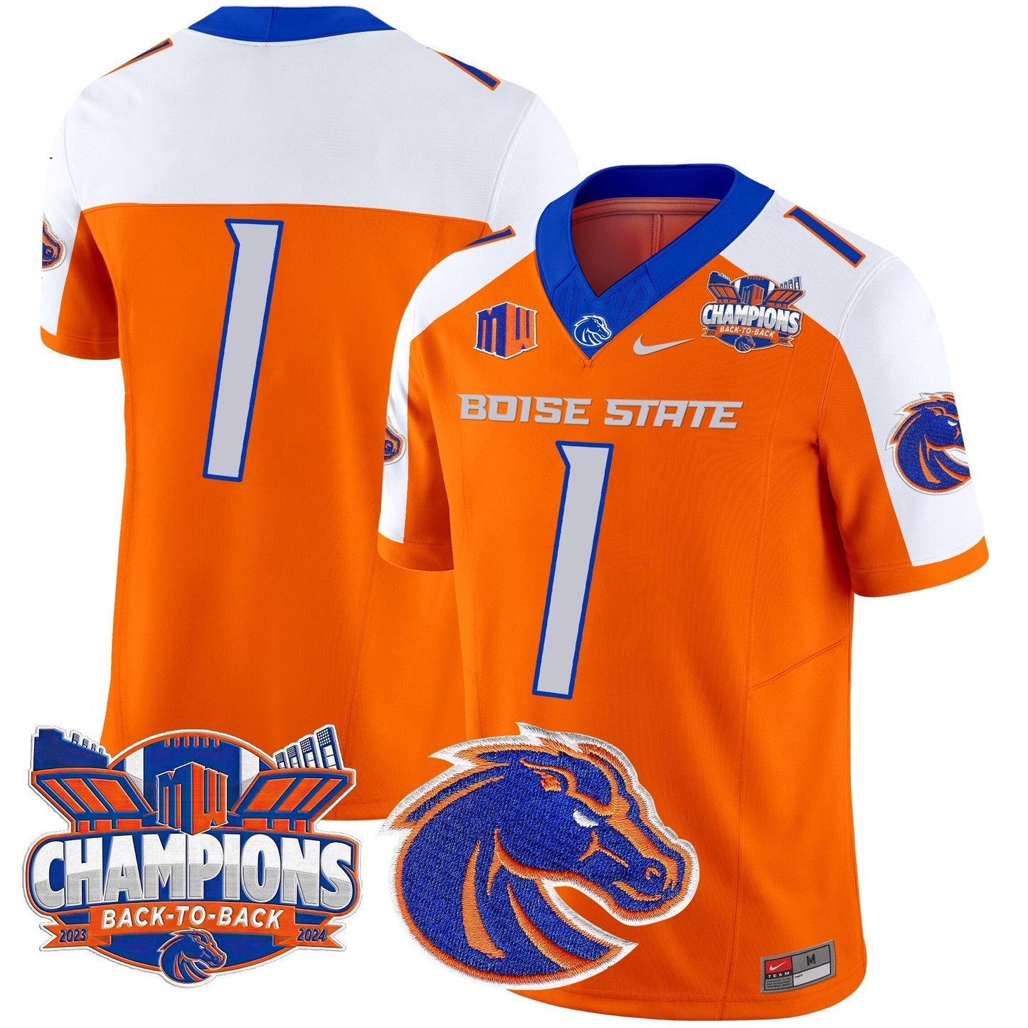 Boise State Broncos 2024 Back To Back Champions Vapor Limited Jersey - All Stitched