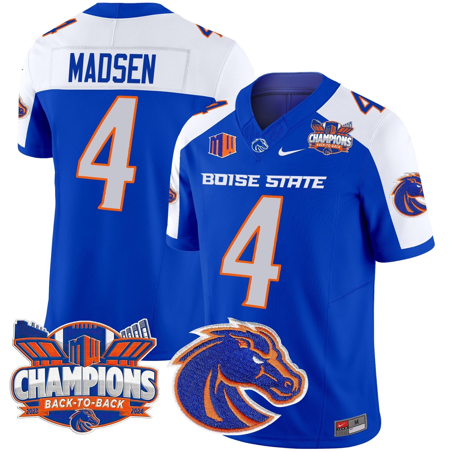 Boise State Broncos 2024 Back To Back Champions Vapor Limited Jersey - All Stitched