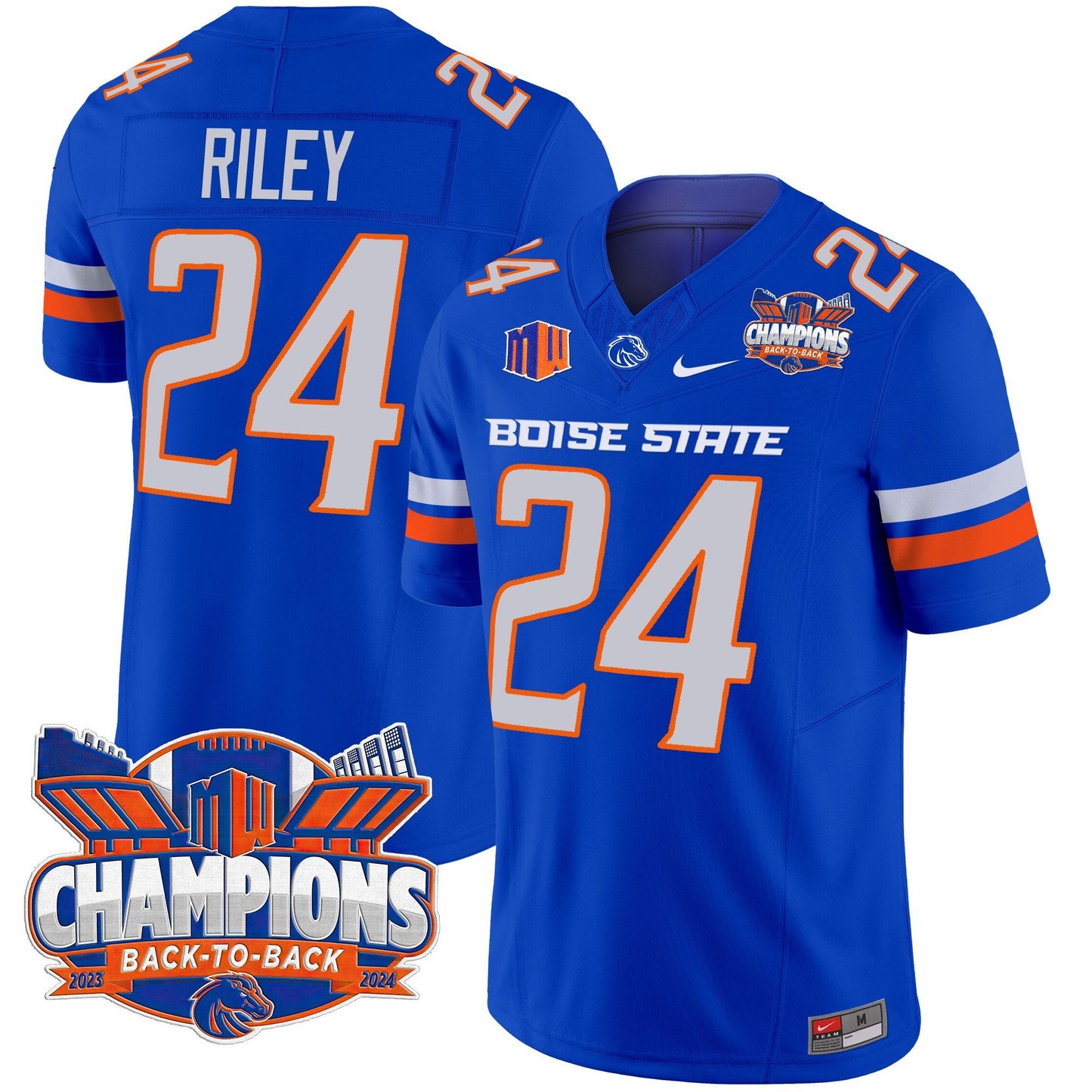 Boise State Broncos 2024 Back To Back Champions Vapor Limited Jersey - All Stitched